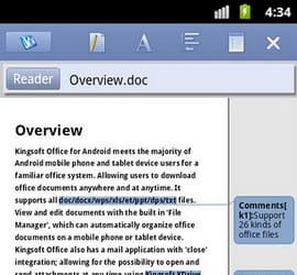 Kingsoft free Office 4.8 — бесплатный офис для Android 